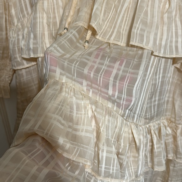 ✨ Anthropologie Long-Sleeve Sheer Ruffled Tunic Dress - Picture 10 of 11